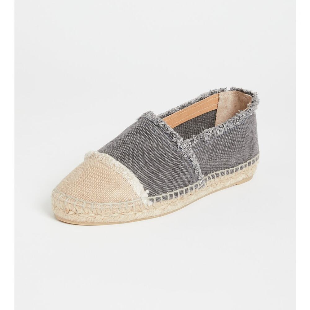 New Castañer Kampala Espadrille Flats in Charcoal Women's Size 7.5